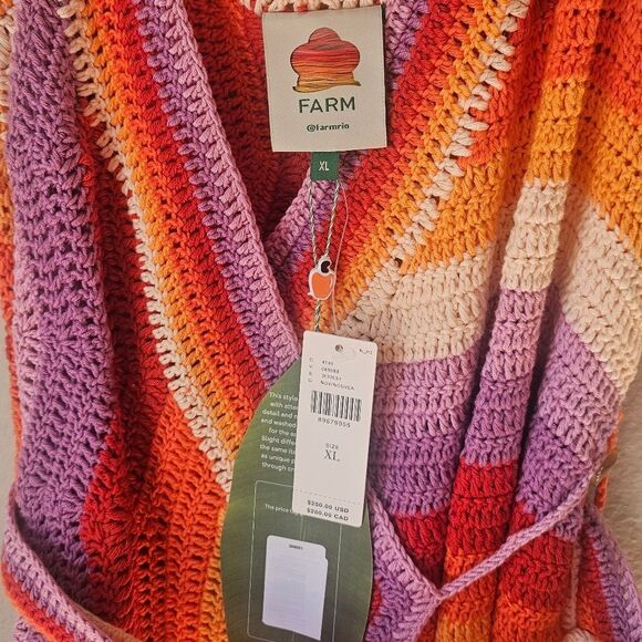 NWT FARM Rio Multicolor Striped Mini Dress - Picture 5 of 5